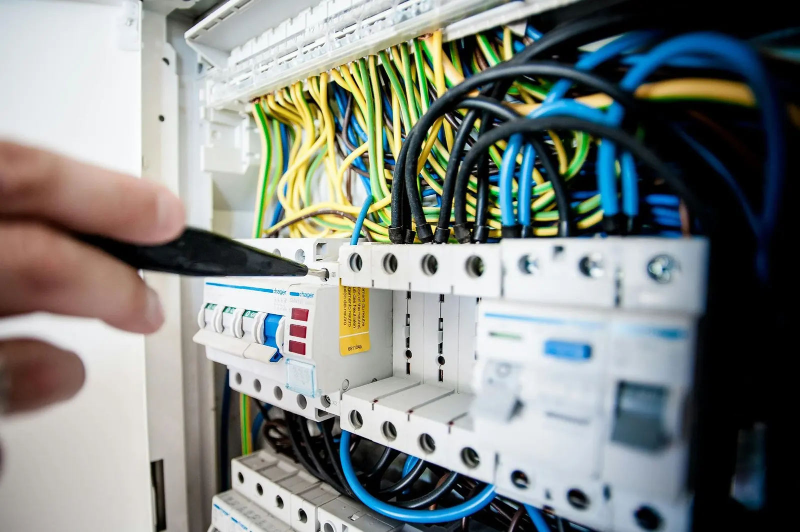 Hand wiring an electrical breaker panel
